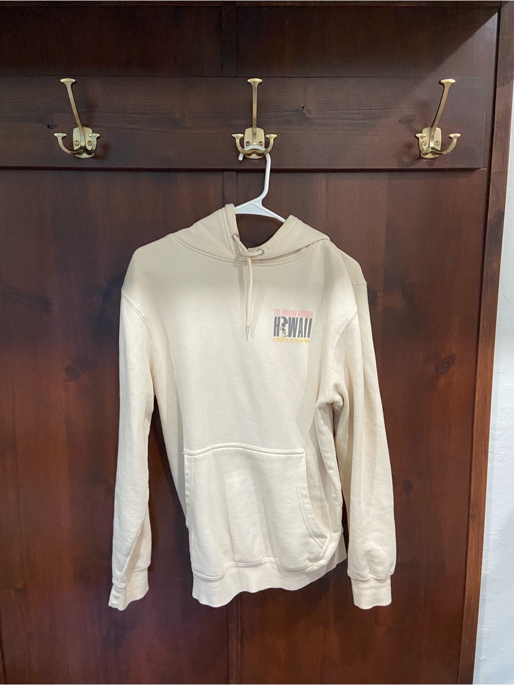 Malibu Cream Pullover Hoodie with Hawaii Graphic
